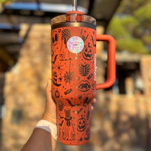 40oz Engraved Halloween Tumbler: Ghost Design, Stainless Steel