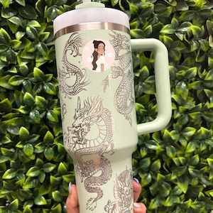 40oz Engraved Tumbler / Chinese Dragons Tumbler / Dragons Tumbler / Engraved Tumbler / Tumbler Engraving / Dragons / Custom Gifts