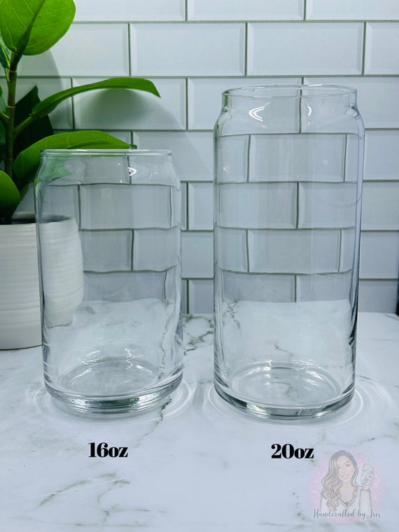 16oz 20oz Holographic Snowglobe Tumbler Libbey Glass Can Custom Tumblers, Glitter  Cup Gift 