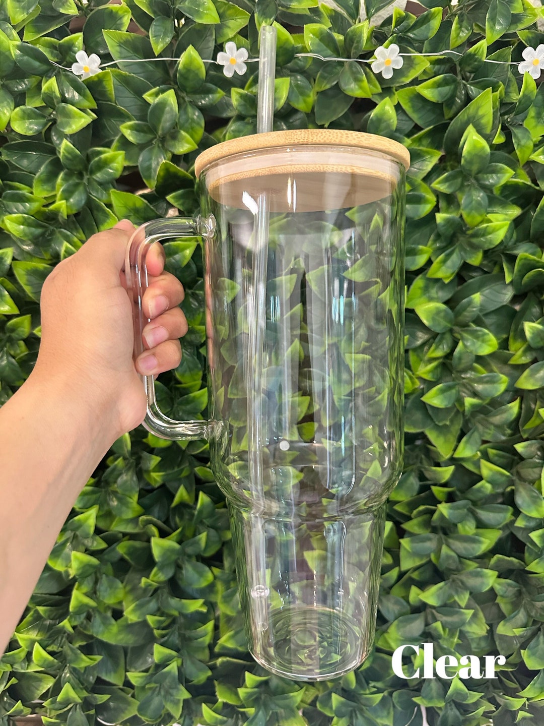 40oz Glass Tumbler/ Glass Cups / Glass Tumbler / 40oz Tumblers Etsy
