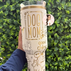 40oz Engraved Tumbler / Dog Mom Tumbler / Dog Mom / Dog Lover Tumbler / Engraved Tumbler /Tumbler Engraving / Custom Tumbler / Dog Parent