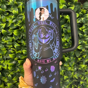 40oz Laser Engraved Stainless Steel Tumbler: Halloween Monster