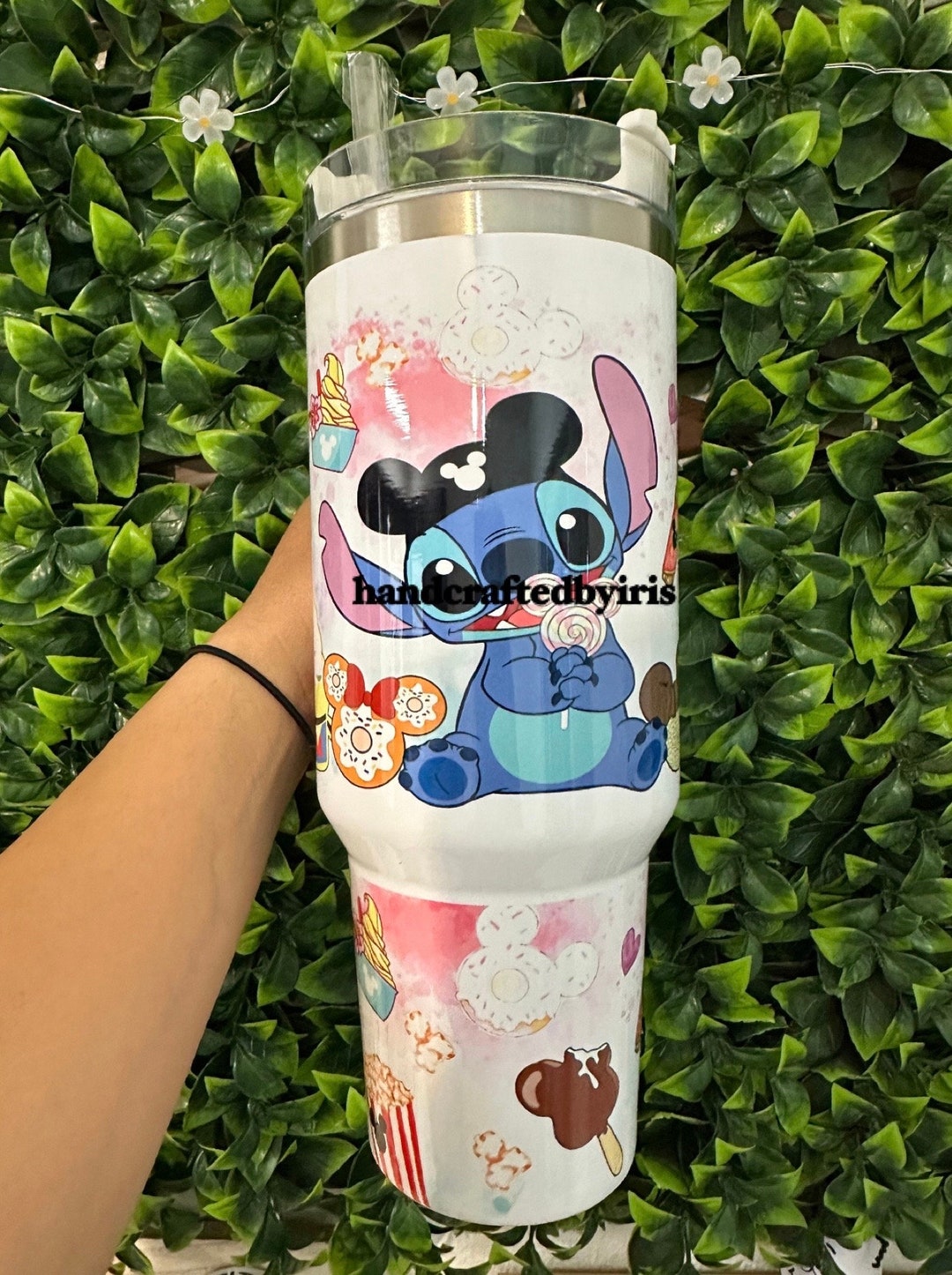 Custom 40oz tumbler 🪄⚡️ Happy Monday! I hope you have an amazing week 🫶🏽  #harleeanncustoms #wizard #stitch #harrypotter #stanleycup #dupe