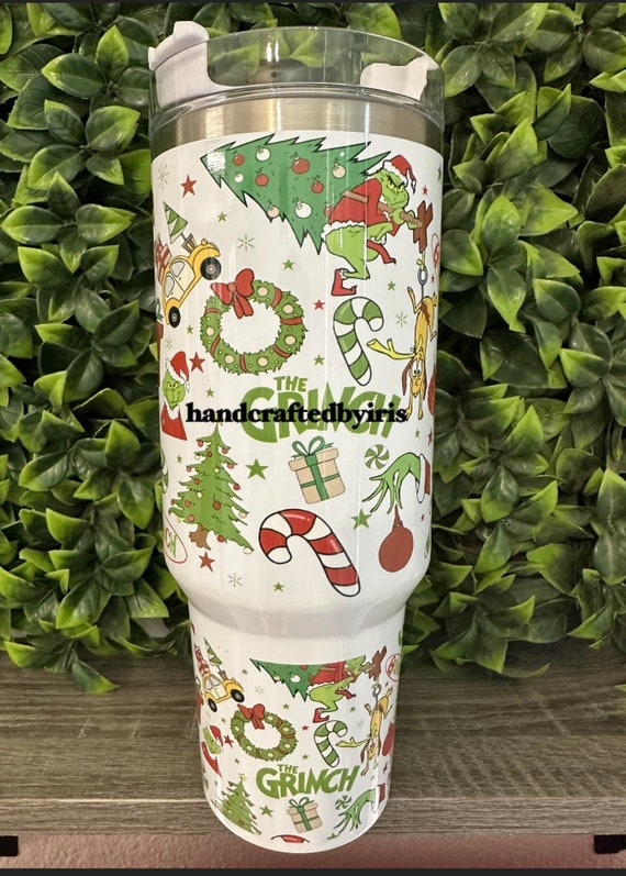 Grinch Tumbler Pink Christmas 40Oz Stainless Steel Stanley Cups