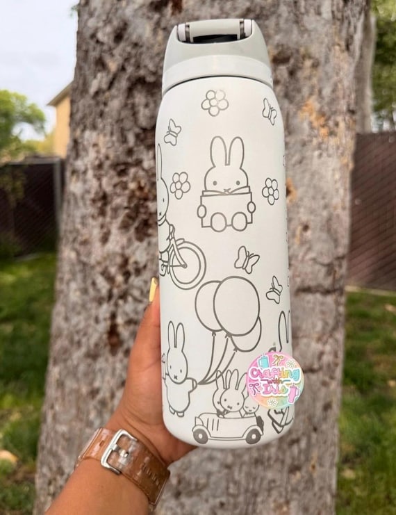 40oz Laser Engraved Tumbler, Cute Bunny, Bunny