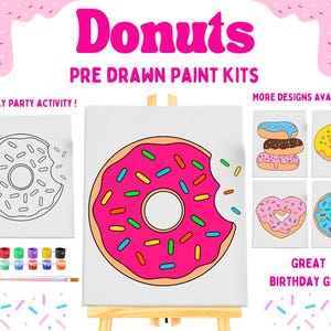 Donut Paint Kits | Birthday Party Painting Activity |  Art Party Paint Kit | Party Favors