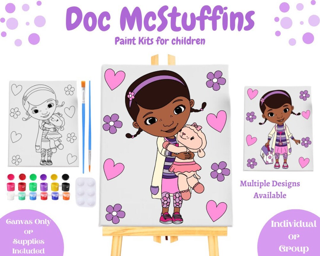 Doc Mcstuffins Paint Kits Party/individual Birthday Party - Etsy
