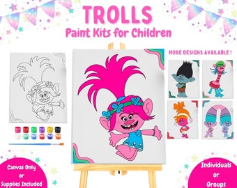 Trolls Paint Kits | Birthday Party | Party/Individual Painting Activity | Art Party Paint Kit | Party Favors