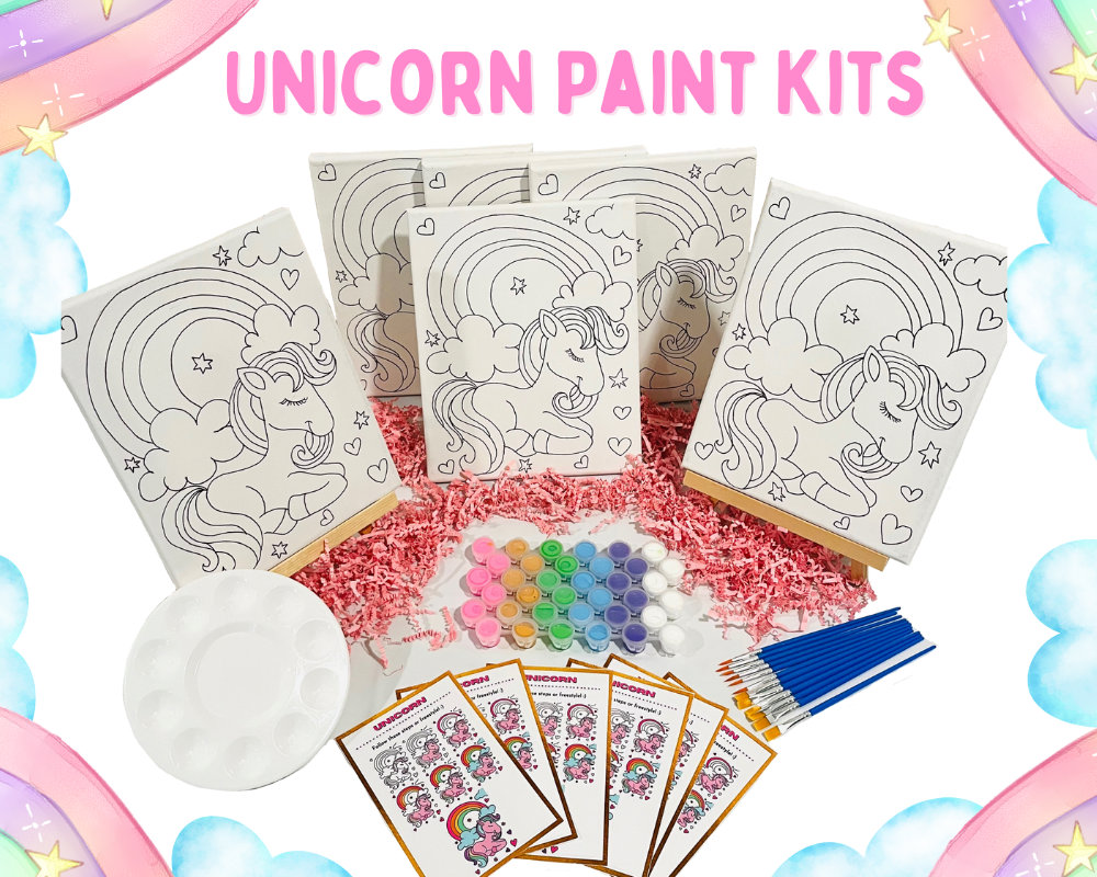  MOISO Paint Your Own Unicorn Painting Kit, Unicorns Paint Craft  for Girls Arts and Crafts for Kids Age 4 5 6 7 8 9 Years Old, Unicorn Party  Favor Art Supplies