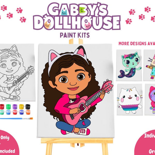 Gabby’s Dollhouse Paint Kits | Birthday Party Painting Activity | Kids Art Party Paint Kit | Party Favors