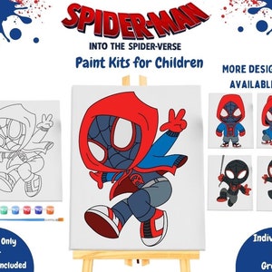 Miles Morales / Spin Paint Kits | Birthday Party Painting Activity | Individual Painting Activity | Party Favors