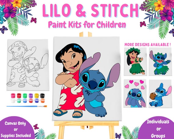 Kit di pittura Lilo e Stitch / Attività per feste/feste di compleanno  individuali / Kit di pittura per feste artistiche per bambini / Bomboniere  -  Italia