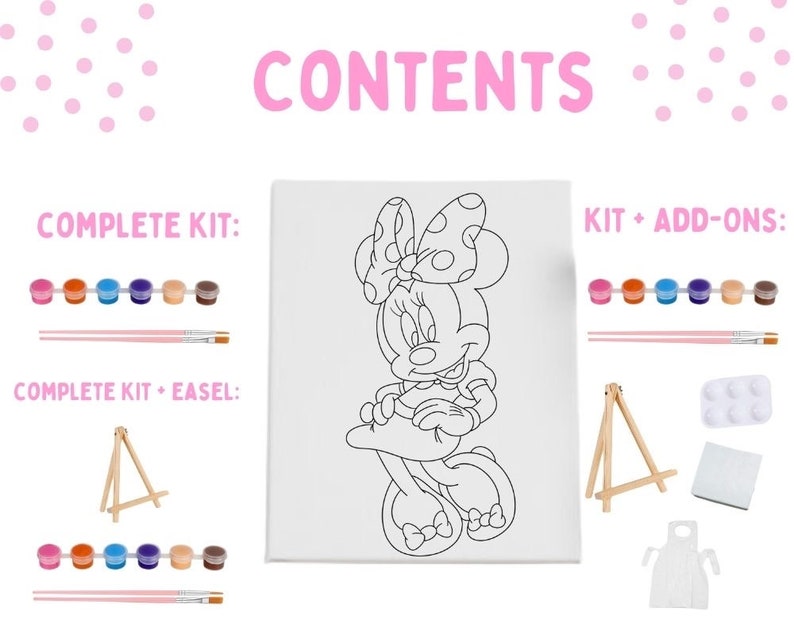 Minnie Mouse Paint Kits Birthday Party Paint Kit Summer Painting ...