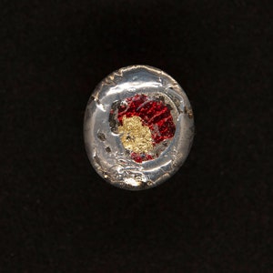 Glaskugel-Ring, Reflexionen, Rotgold, Silber, verstellbarer Ring, versilbertes Messing