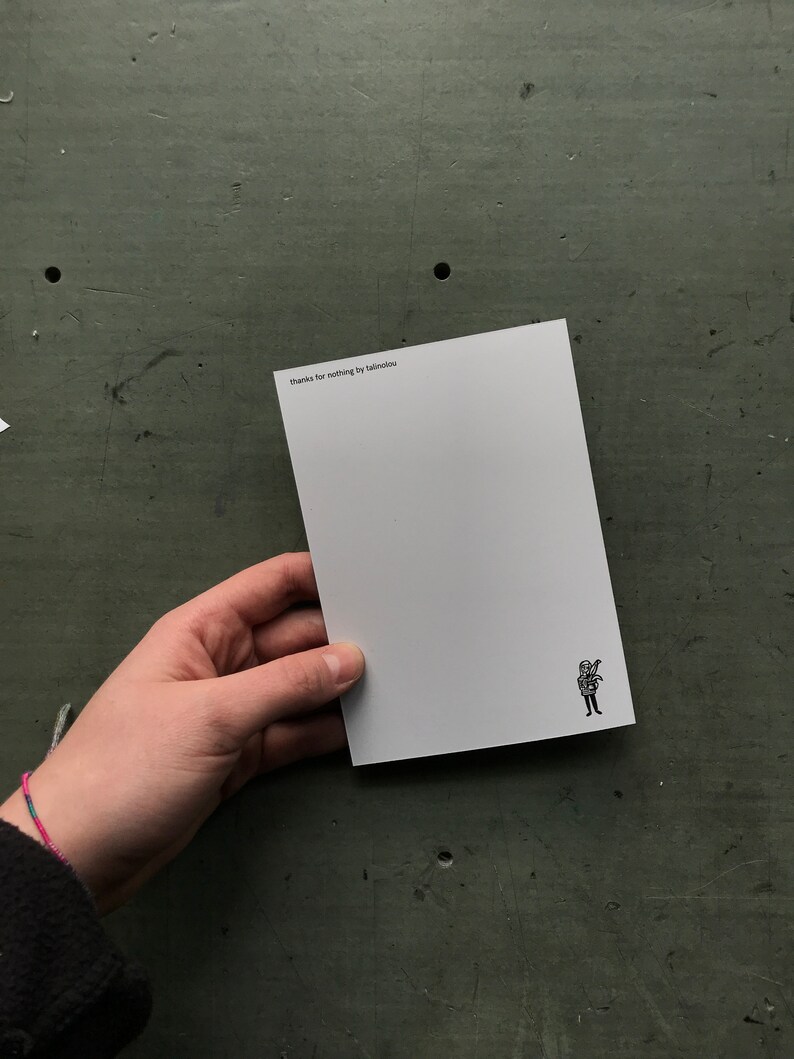 thanks for nothing postcard