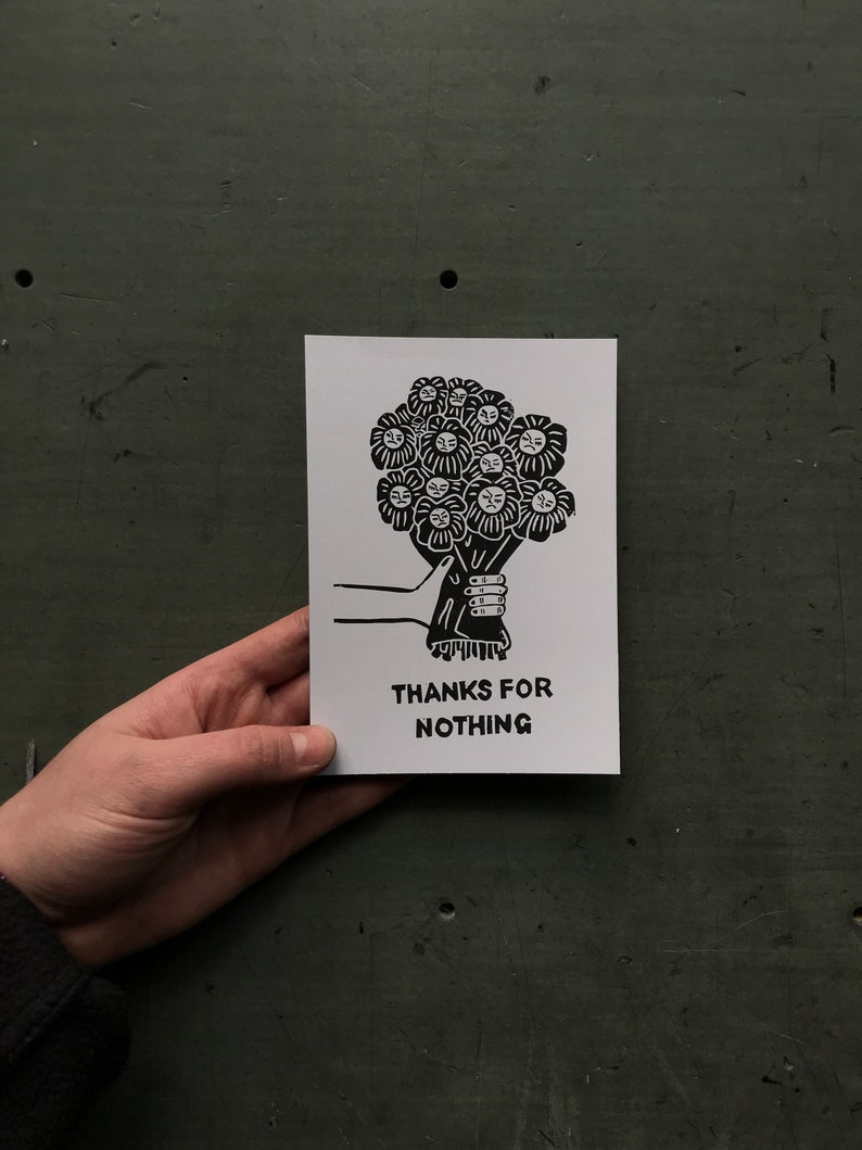 thanks for nothing postcard