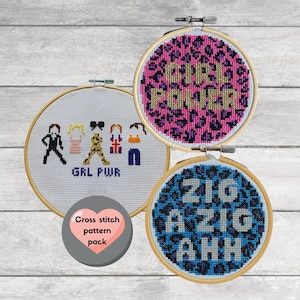 Pack patrón punto de cruz x3 Patrones temáticos Spice Girls - Carta de colores DMC