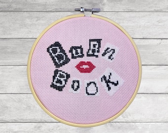 Cross stitch pattern Burn Book Mean Girls theme - DMC colour chart