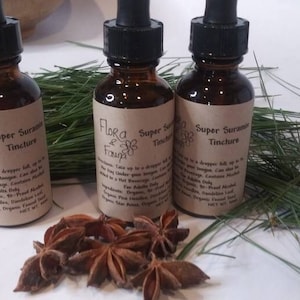 Super Suramin Tincture - Organic Extract - Shikimic Acid - 1oz/30mL Bottle with Dropper - White Pine - Star Anise - Dandelion - fennel Seeds