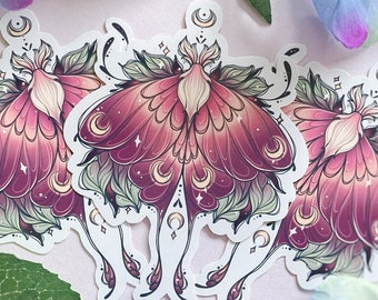 Moon Moth Glossy Sticker