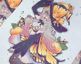 Butterfly Witch Cute Print