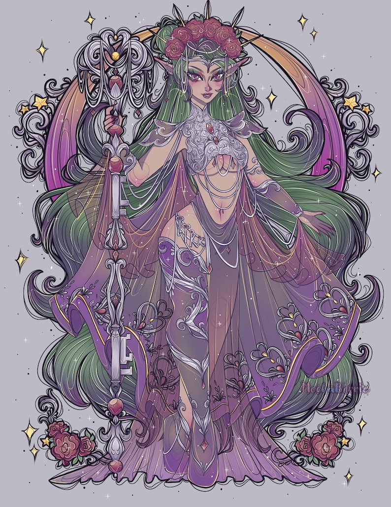 Sailor Guardians Elven Design Fan Art ~Small Prints~ Sailor Pluto