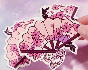 Cute Sakura and Galaxy Fan Stickers ~Kawaii Stickers~