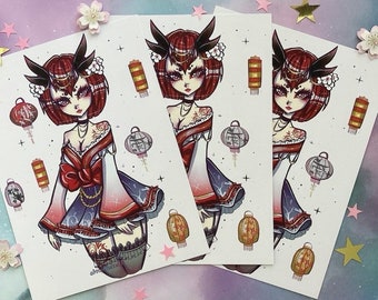 Lolita Kimono Demon Girl ~Kawaii Print~