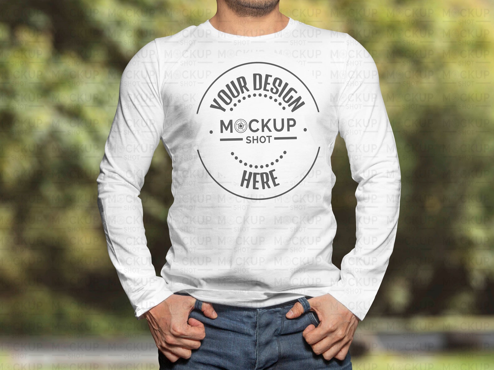 White Long Sleeve Shirt Mockup Man Long Sleeve Mockup | Etsy
