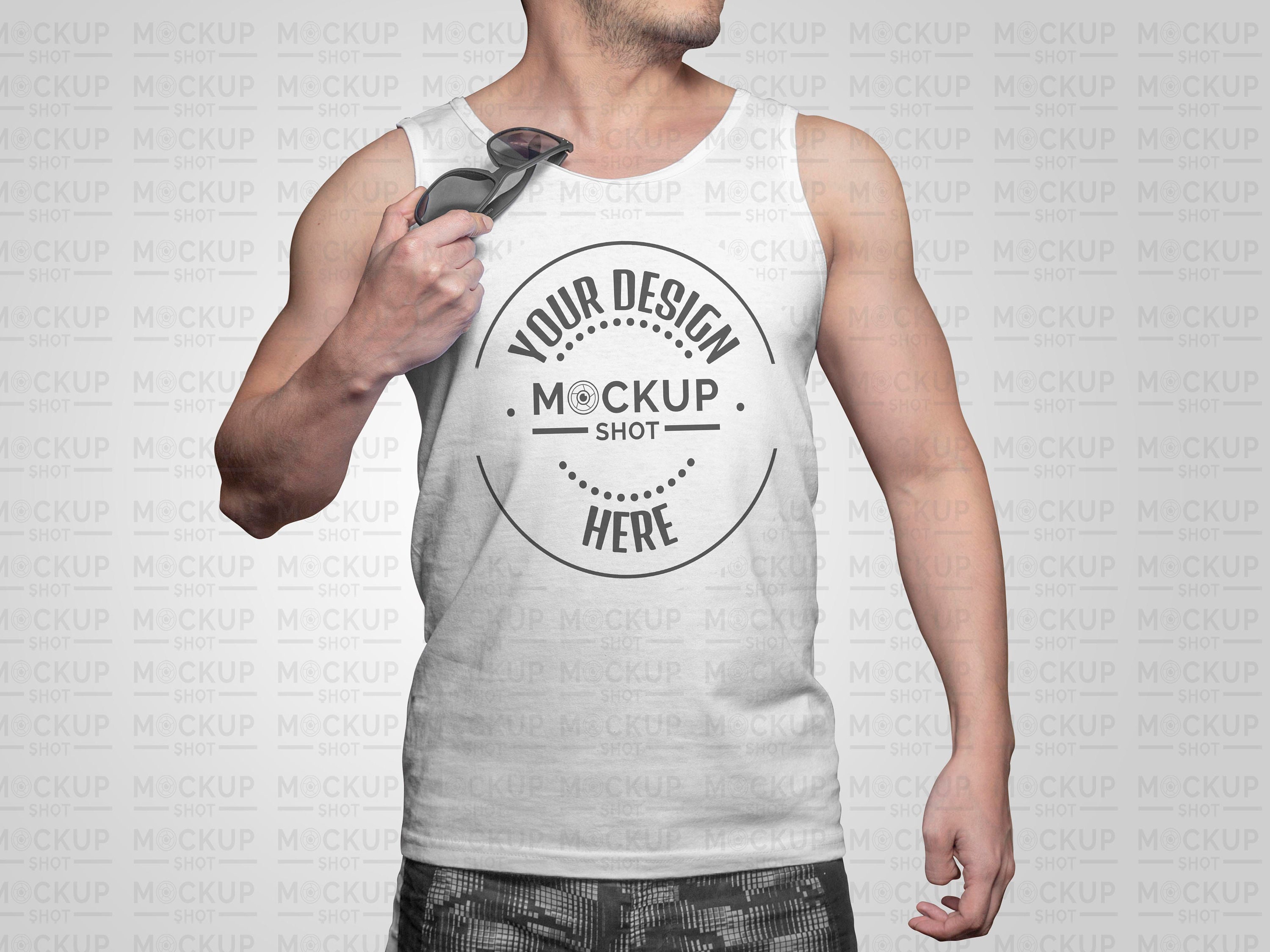 Download White Tank Top Mockup Man Tank Top Mockup White Bella | Etsy