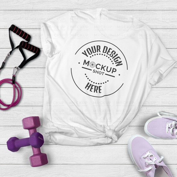 Fitness Mockup Gym Tshirt Mockup White Shirt Mockup Flat Etsy