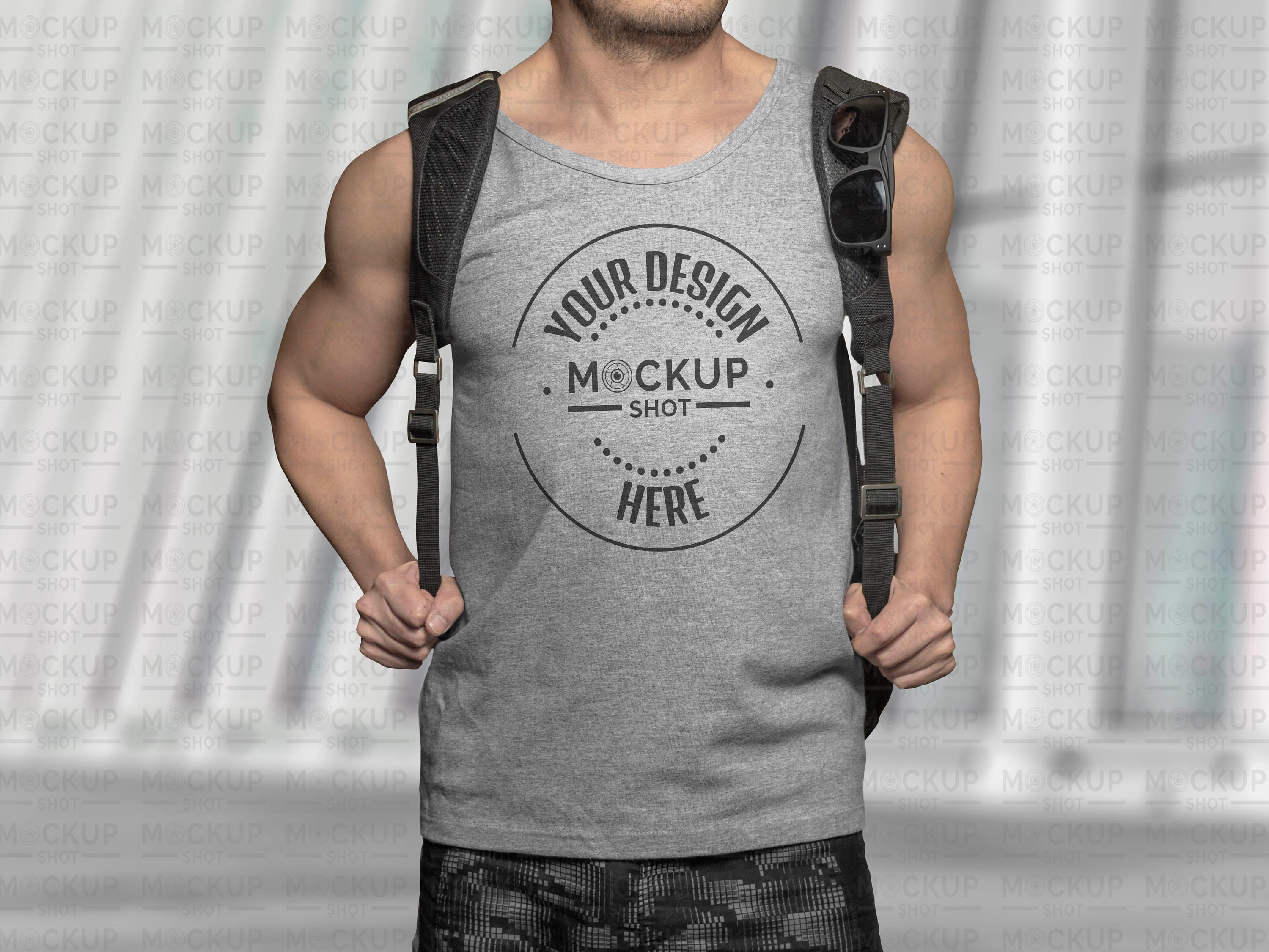 Athletic Heather Tank Top Mockup Man Tank Top Mockup Bella Etsy UK