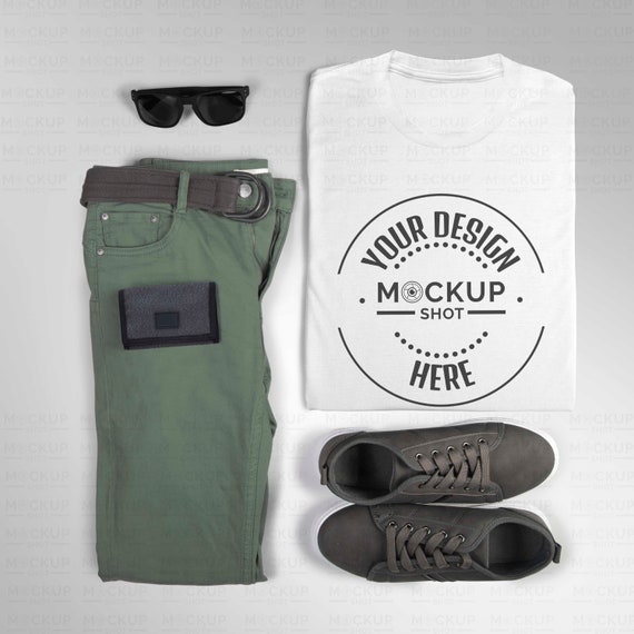 Download Man T Shirt Mockup White T Shirt Mockup Flat Lay Mockup Etsy