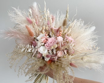 Blush Bridal Bouquet | Dried Boho Wedding Flowers