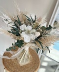 Bouquet White Wedding Eucalyptus Bouquet Boho Wedding Bouquet White Wedding Theme Green White Dried Flower Bouquet for Bridesmaids Bouquet product logo