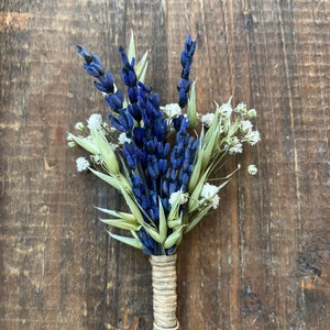 Lavender Boutonniere, Boutonniere Set, Dried Flower Buttonhole, Groom Buttonhole, Rustic Wedding Boutonniere, Boutonnieres for Groomsman