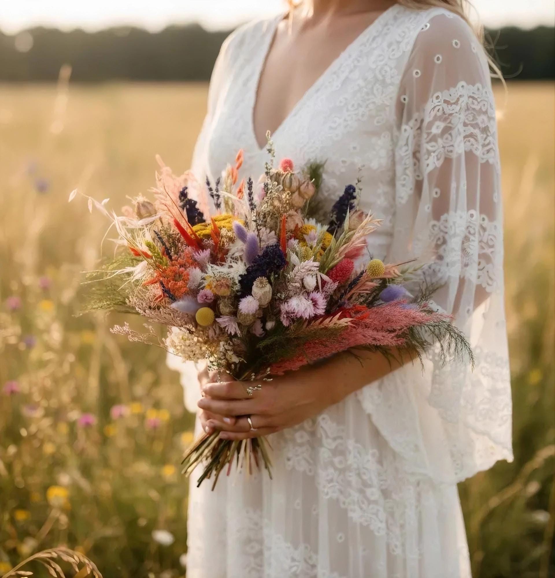 Rustic Dried Wildflower Bouquet
