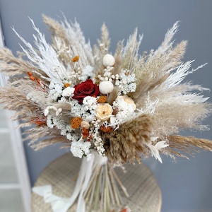 Wedding Bouquet Boho Bride Terracotta Bouquet Rust Neutral Bouquet Boho Bride Bouquet Ivory Wedding Flowers Terracotta Dried Wedding Bouquet