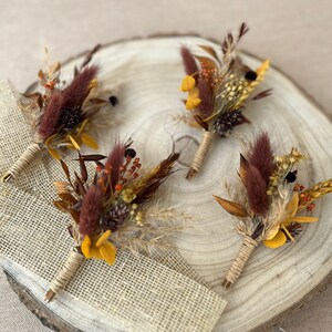 Boutonniere, Boutonniere Set, Dried Flower Buttonhole, Groom Сorsage pin, Ivory Buttonhole, Rustic Boutonniere, Boutonnieres for Groomsman