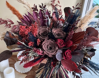 Burgundy Bridal Bouquet Moody Wedding Flowers Gothic Bride Bouquet Black Wedding Theme Flowers Witchy Wedding Bouquet Gothic Wedding Bouquet