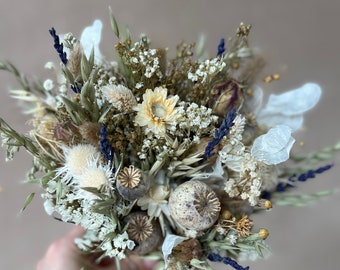 Rustic Wedding kit- Rustic Bouquet- -Simple bridesmaid bouquet-Bridal bouquet dried-Small dried flower bouquet- Bride to be- Bridesmaid