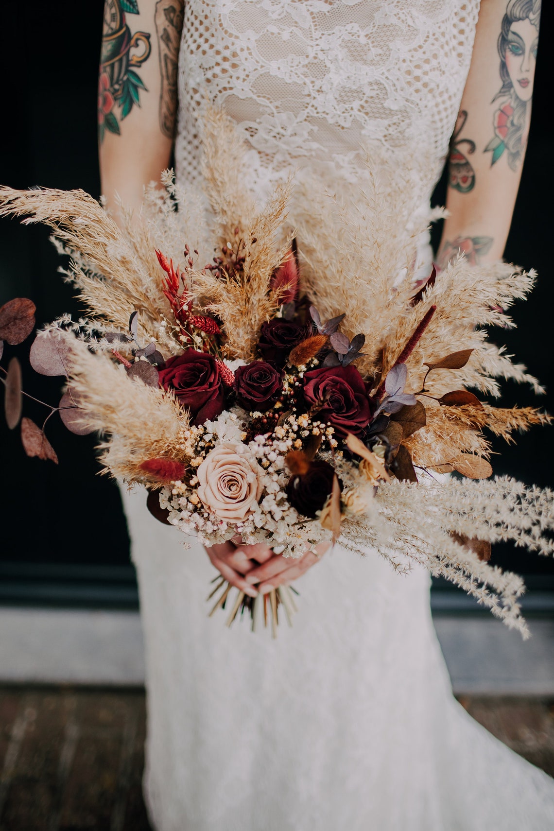 Burgundy Wedding BouquetFall Bridesmaid Burnt Orange image 1