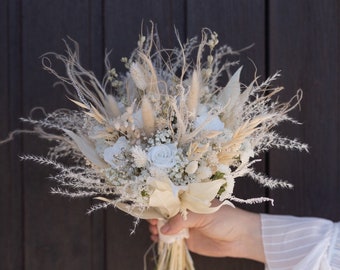 Bouquet de mariée rose blanche, bouquet blanc, bouquet de mariée blanc, fleurs de mariage, bouquet rustique, bouquet de mariée élégant, bouquet minimaliste