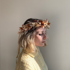 Hair accessories, Bridal accessories, Head wreath, Headband, Bride hair, Floral accessories, Bridal hair crownFlower crown Rust