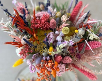 Rustic Wildflower Dried Bouquet for Rustic Bride Wedding Affordable Flowers Summer Bouquet Bridesmaid Rustic Dried Flowers Field Bouquet