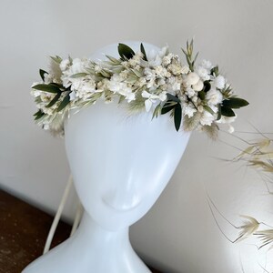Eucalyptus Flower crown, White and Green floral crown