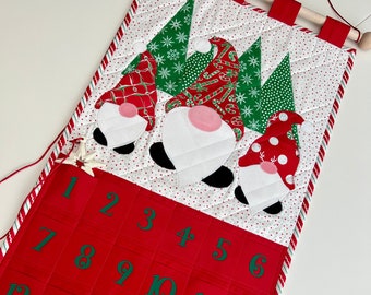 Countdown to Christmas Hanging Advent Calendar--"Merry Everything" Snowman with Lights and Silver Swirl Fabric