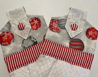 Set of Two Christmas Themed Decorative Hanging Christmas Towels (FREE SHIPPING)