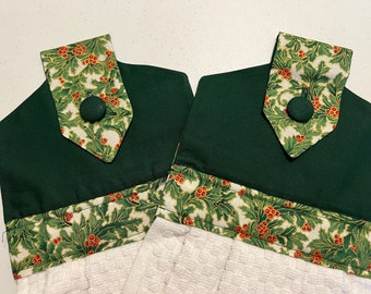 Set of Two Christmas Themed Decorative Hanging Christmas Towels (FREE SHIPPING)