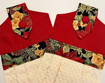 Set of Two Christmas Themed Decorative Hanging Christmas Towels (FREE SHIPPING)